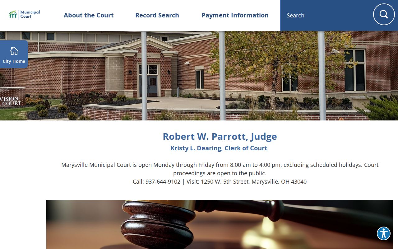 Union County court docket Marysville Municipal Court entrance