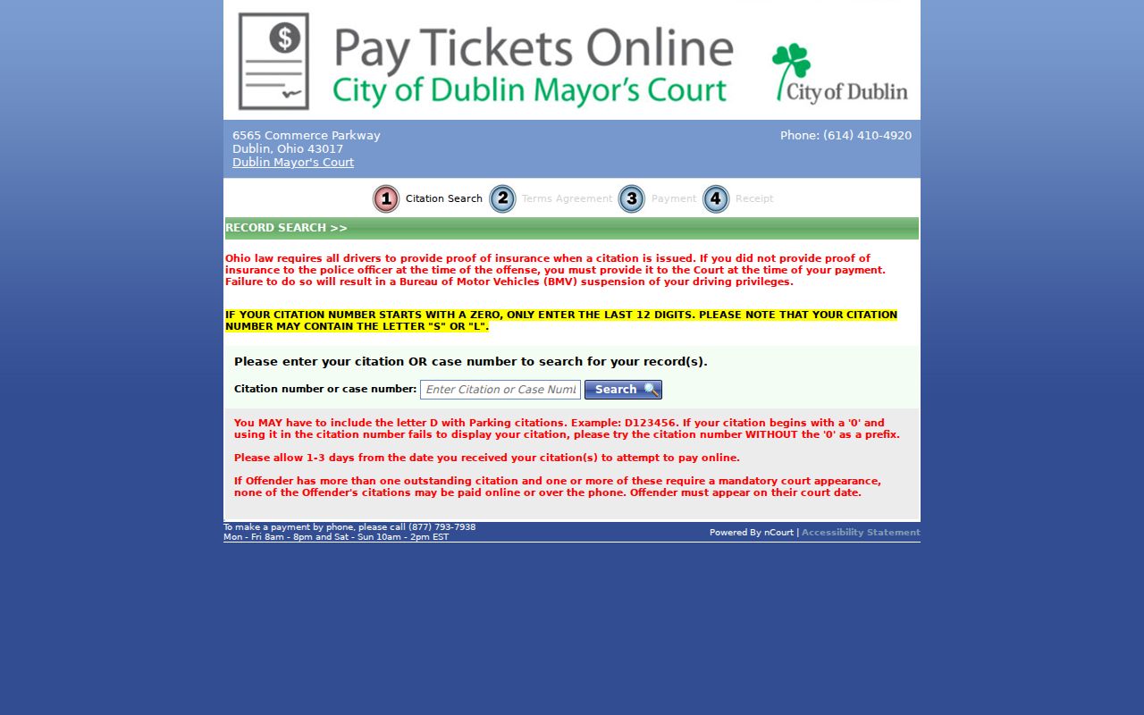 Plain City court records comparison with a separate city citation payment lookup