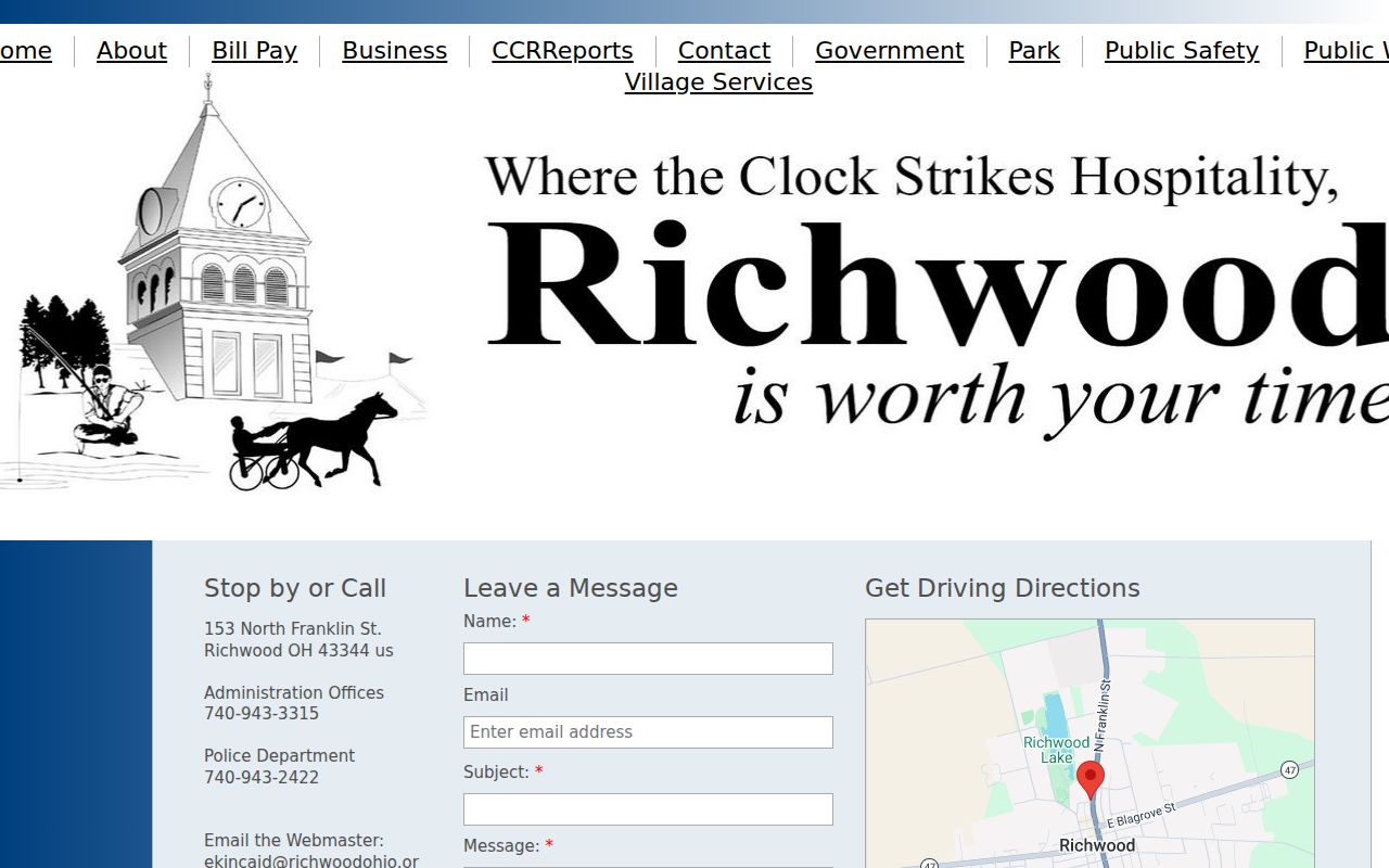Richwood court records village administration and police building