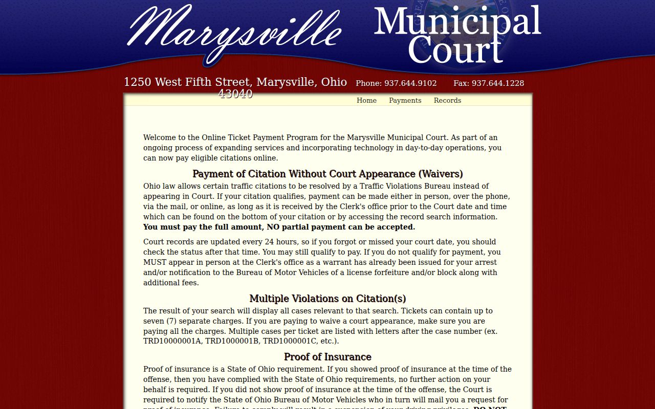 Union County traffic court payment lookup requiring a last name